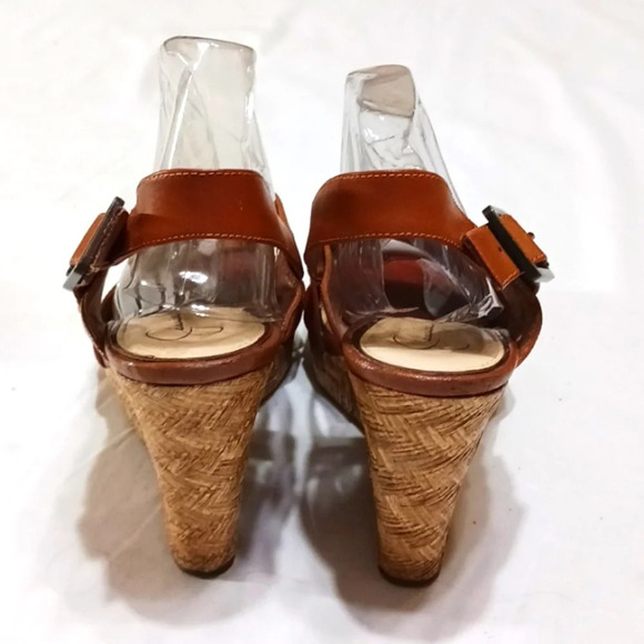 Jessica Simpson Brown Strappy Wedge Sandals Women'svsize 8.5 - Picture 4 of 12